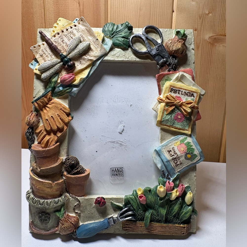 VTG Hand Painted Frame The Potting Bench Collection Picture RESIN 3.5"×5" Photo